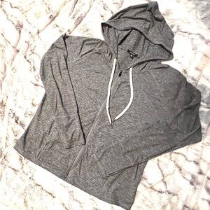Zobha Heather Gray Lightweight Zip Hoodie XXL